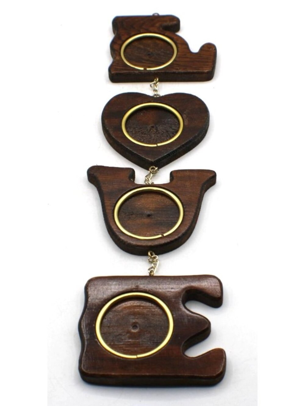 Wooden LOVE Hanging Photo Frame Rustic Minimalist Home Accent Wall Art Piece Vtg